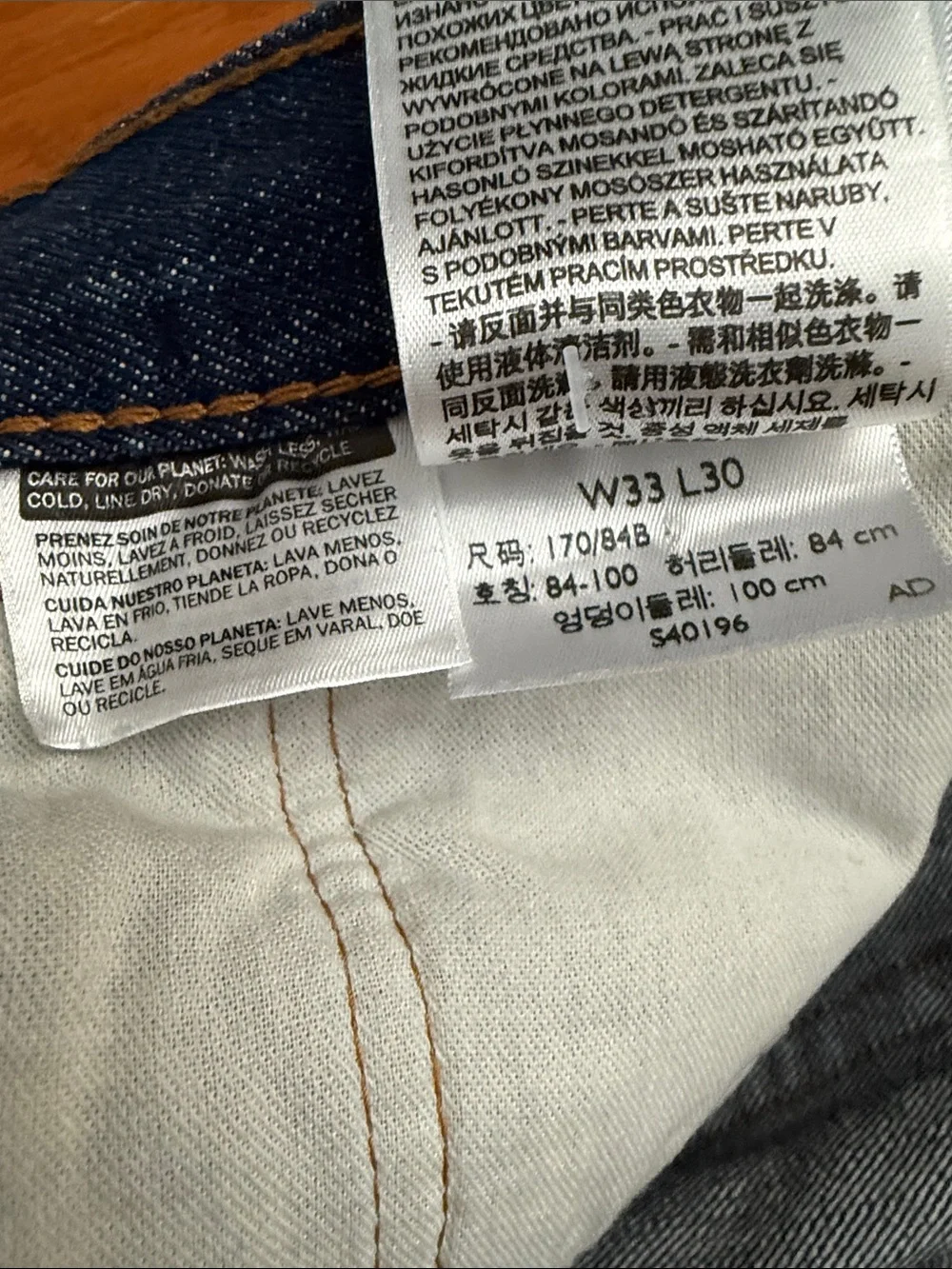 Levi's Dark Blue 501 Button Fly Relaxed Fit Jeans 33x30 NWT